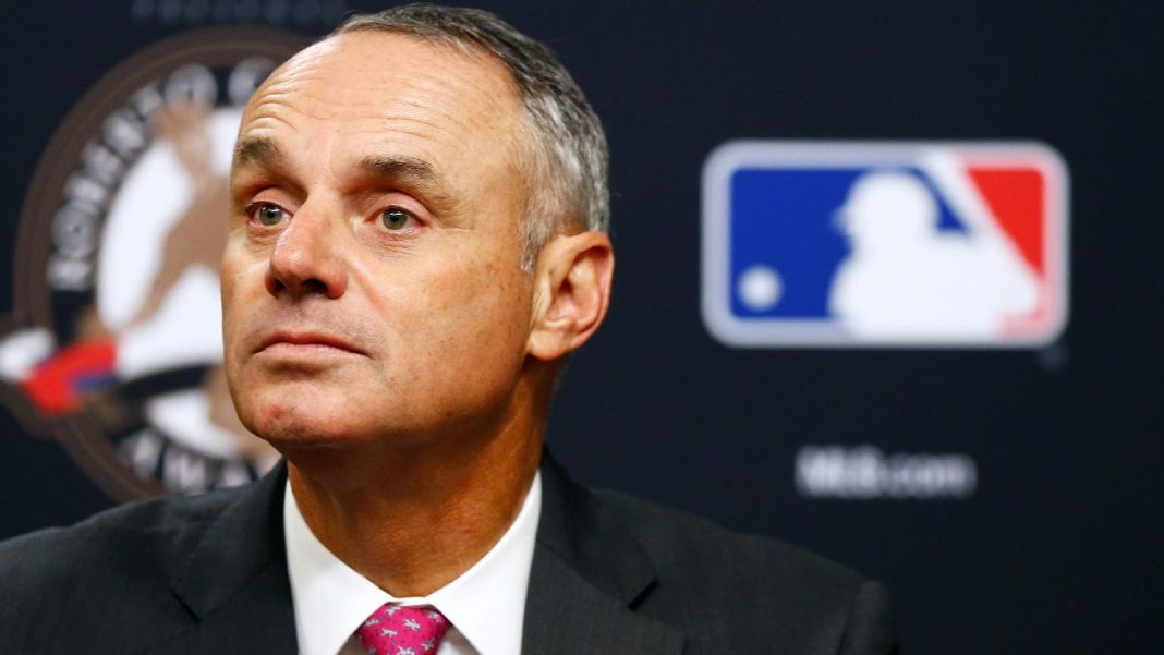 Rob Manfred answering questions